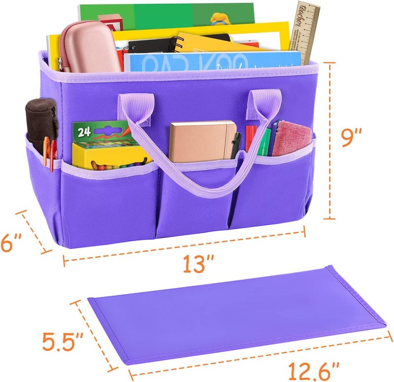 ZKOO Art Organizer Desktop Craft Storage Tote Bag for Crafts, Sewing, Paper, Art, Canvas, Supplies Storage Organization with Handles for Travel or Daily Use (Purple, Small) - Image 2
